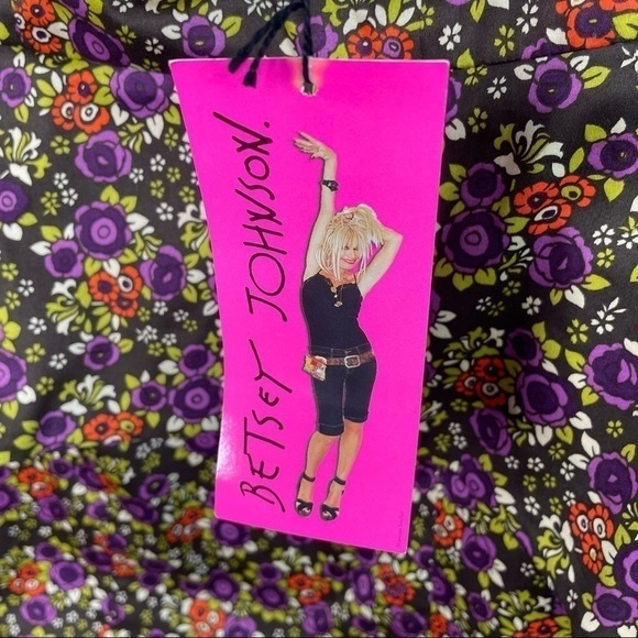 Betsey Johnson Flower Power Strapless Bustle Dress - Picture 10 of 11